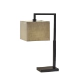 Adesso Richard Table Lamp, 25inH, Black Base/Beige Shade