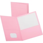 Oxford Twin-Pocket Portfolios, 8 1/2in x 11in, Pink, Pack Of 25