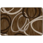 Flagship Carpets Printed Rug, Duo, 4ftH x 6ftW, Chocolate