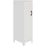 LYS SOHO Locker - 4 Shelve(s) - for Office, Home, Classroom, Playroom, Basement, Garage, Cloth, Sport Equipments, Toy, Game - Overall Size 53.4in x 14.3in x 18in - Pearl White - Steel