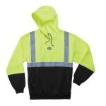 Ergodyne GloWear 8293 Type R Class 2 Hooded Sweatshirt, X-Large, Lime