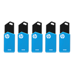 HP v150w USB 2.0 Flash Drives, 32GB, Blue, Pack Of 5