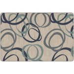 Flagship Carpets Printed Rug, Duo, 6ftH x 9ftW, Natural Blue