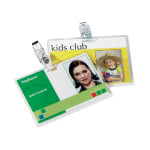 Fellowes Punched ID Card/Clip Glossy Laminating Pouches - Laminating Pouch/Sheet Size: 3.88in Width x 5 mil Thickness - Glossy - for ID Badge - Durable, Easy to Use - Clear - 25 / Pack