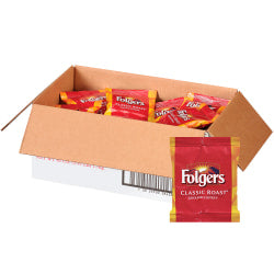 Folgers Single-Serve Coffee Packets, Classic Roast, Carton Of 42