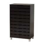 Baxton Studio Modern And Contemporary 39inH 2-Door Shoe Storage Cabinet, Dark Brown