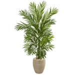 Nearly Natural Areca Palm 60inH Artificial Tree With Planter, 60inH x 31inW x 25inD, Green