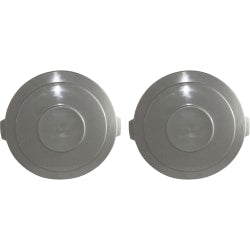 Genuine Joe Gator 55-Gallon Container Lids, 2-1/2inH x 27-1/4inW x 27-1/4inD, Gray, Carton Of 2 Lids