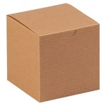 Partners Brand Gift Boxes, 4inL x 4inW x 4inH, 100% Recycled, Kraft, Case Of 100