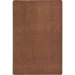 Joy Carpets Kid Essentials Solid Color Rectangle Area Rug, Endurance, 12ft x 7"6in, Brown