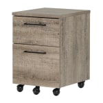 South Shore Munich 19inD Vertical 2-Drawer Mobile File Cabinet, Weathered Oak