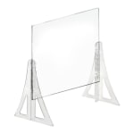 Azar Displays Cashier Shields With Double Legs, 20in x 20in, Clear, Set Of 2 Shields