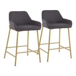 Zuo Modern Boston Bar Stools, Vintage Black, Set Of 2 Stools