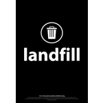 Recycle Across America Landfill Standardized Recycling Labels, LAND-1007, 10in x 7in, Black