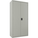 Lorell Steel Wardrobe Storage Cabinet, 72inH x 36inW x 18inD, Light Gray