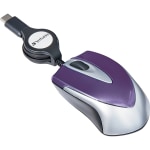 Verbatim USB-C Mini Optical Travel Mouse-Purple - Optical - Cable - Purple - 1 - USB Type C - 3 Button(s)