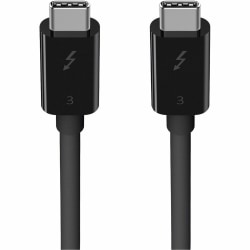 Belkin Thunderbolt 3 Cable, F2CD084 - 2.62 ft Thunderbolt 3 Data Transfer Cable for MacBook Pro - First End: 1 x USB 3.1 (Gen 1) Type C - Male - Second End: 1 x USB 3.1 (Gen 1) Type C - Male - 40 Gbit/s - Black