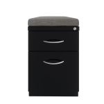 Hirsh 20inD Vertical 2-Drawer Mobile Pedestal File Cabinet, Black/Chinchilla