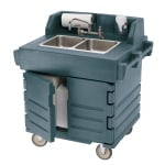 Cambro CamKiosk Hand Sink Cart With Double Sink, 45-1/2inH x 33inW x 40-9/16inD, Kentucky Green