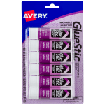 Avery Glue Stic Disappearing Color Permanent Glue Sticks, Pack Of 6