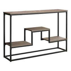 Monarch Specialties Paola Console Accent Table, 30-1/2inH x 47-1/4inW x 9inD, Gray/Black