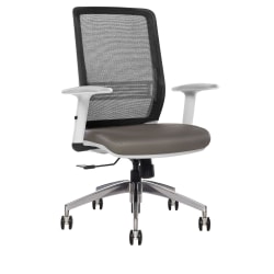 South Shore Flam Plastic Mid-Back Swivel Chair, Black/Chrome