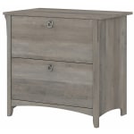 Bush Furniture Salinas 31-3/4inW x 20inD Lateral 2-Drawer File Cabinet, Driftwood Gray, Standard Delivery