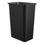 Suncast Commercial Desk-Side Rectangular Resin Trash Can, 10 Gallons, Black, Box Of 12