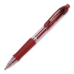 SKILCRAFT Vista Retractable Gel Pens, Medium Point, 0.7 mm, Clear Barrels, Red Ink, Pack Of 12