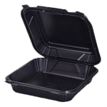 GenPak Harvest Pro Hinged Containers, 9-1/4in x 3in, Black, Pack Of 150 Containers