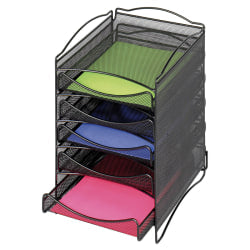 Safco Onyx 5-Drawer Mesh Literature Organizer, Black