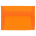 JAM Paper Translucent Envelopes, #4 Bar (A1), Gummed Seal, Orange, Pack Of 25