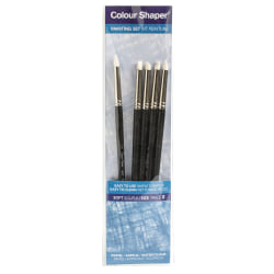 Colour Shaper Painting And Pastel Blending Tools, No. 6, Assorted Firm, Black, Set Of 5