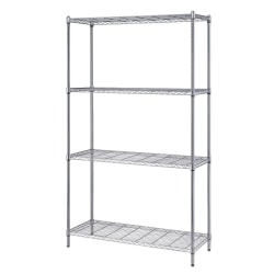 Quantum Proform Wire Shelving, 4-Tier, Silver