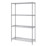 Quantum Proform Wire Shelving, 4-Tier, Silver