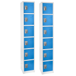 Alpine 6-Tier Steel Lockers, 72inH x 12inW x 12inD, Blue, Pack Of 2 Lockers