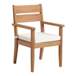 Linon Clemmett Outdoor Dining Armchair, Teak/Antique White