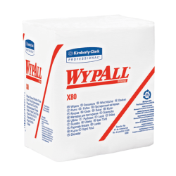 WypAll X80 HydroKnit Cloths, 12 1/2in x 12in, White, 50 Cloths Per Box, Carton Of 4 Boxes