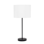 Simple Designs Stick Lamp With Fabric Shade, 19-1/2inH, White Shade/Black Base