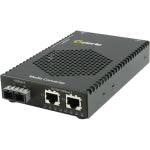 Perle S-1110DP-S2SC70 Media Converter - 2x PoE (RJ-45) Ports - 1 x SC Ports - 1000Base-ZX, 10/100/1000Base-T - 43.50 Mile - Rail-mountable, Rack-mountable, Wall Mountable