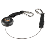 Ergodyne Squids 3000 Retractable Dual Carabiner Lanyard, 1 Lb, Black