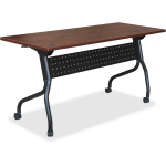 Lorell Flip Top Training Table, 60inW, Cherry/Black