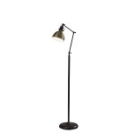 Adesso Alden Floor Lamp, 61inH,  Antique Brass Shade/Antique Bronze Base