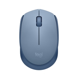 Logitech M170 Mouse - Optical - Wireless - Radio Frequency - 2.40 GHz - Blue Gray - USB - Symmetrical