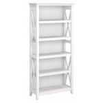 Bush Business Furniture Key West 66inH 5-Shelf Bookcase, Pure White Oak, Standard Delivery