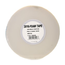 Pro Tapes Foam Tape, 1/16in, 1in x 648in, White