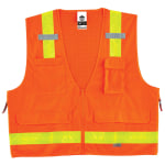 Ergodyne GloWear Safety Vest, Hi-Gloss Surveyors 8250ZHG, Type R Class 2, 2X/3X, Orange