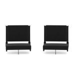 Flash Furniture Grandstand Comfort Seats, Black, Set Of 2 Seats