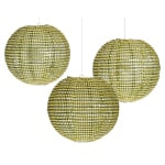 Amscan Sequin Paper Lanterns, 9-1/2in, Gold, Pack Of 3 Lanterns