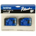 Brother TC-12 Blue-On-Clear Tapes, 0.5in x 25ft, Pack Of 2